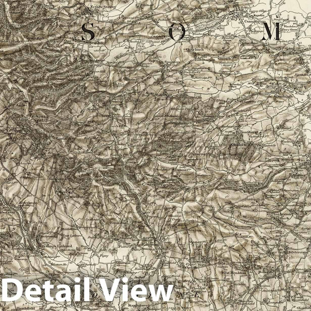 Historic Map : 295 Taunton (Hills) 1898 - Vintage Wall Art