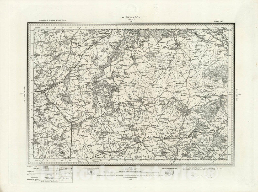 Historic Map : 297 Wincanton 1898 - Vintage Wall Art