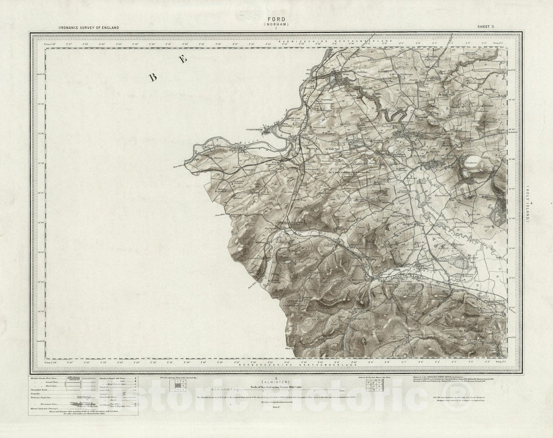 Historic Map : 3 Ford (Hills) 1897 - Vintage Wall Art