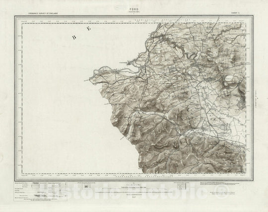 Historic Map : 3 Ford (Hills) 1897 - Vintage Wall Art