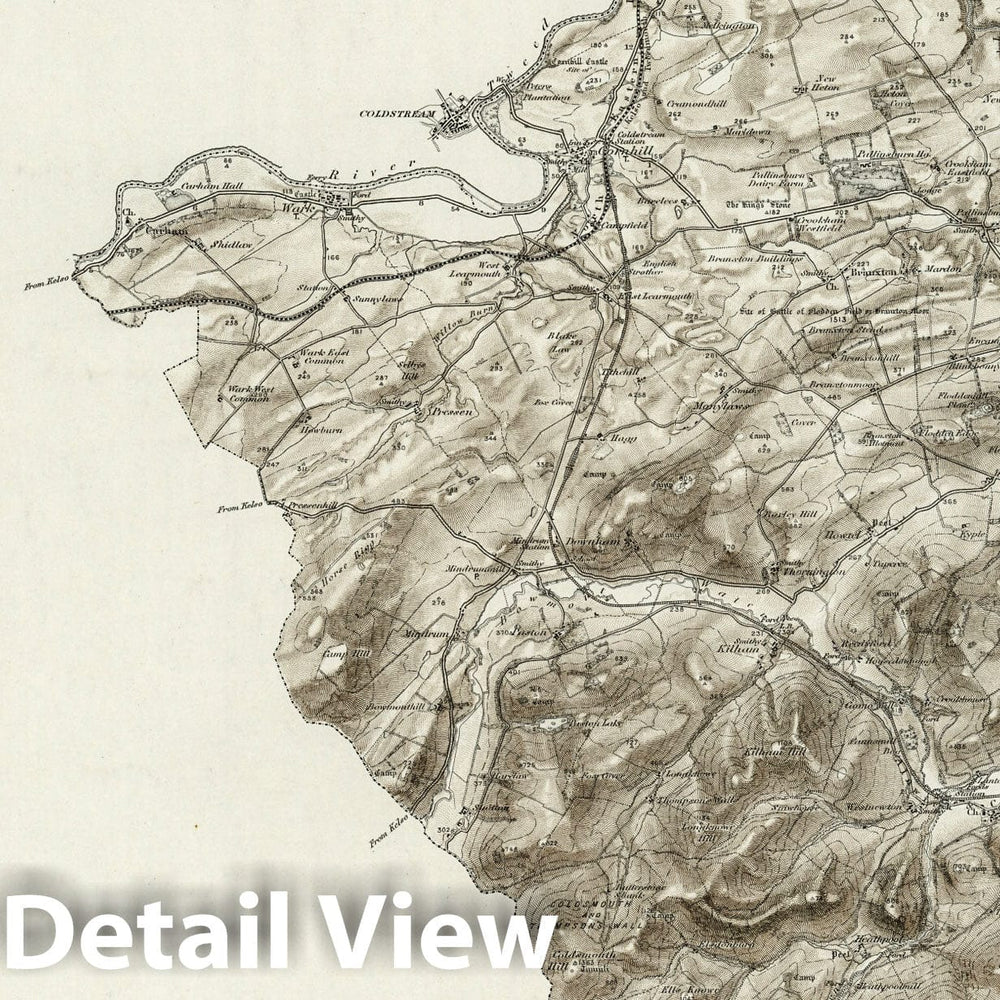 Historic Map : 3 Ford (Hills) 1897 - Vintage Wall Art