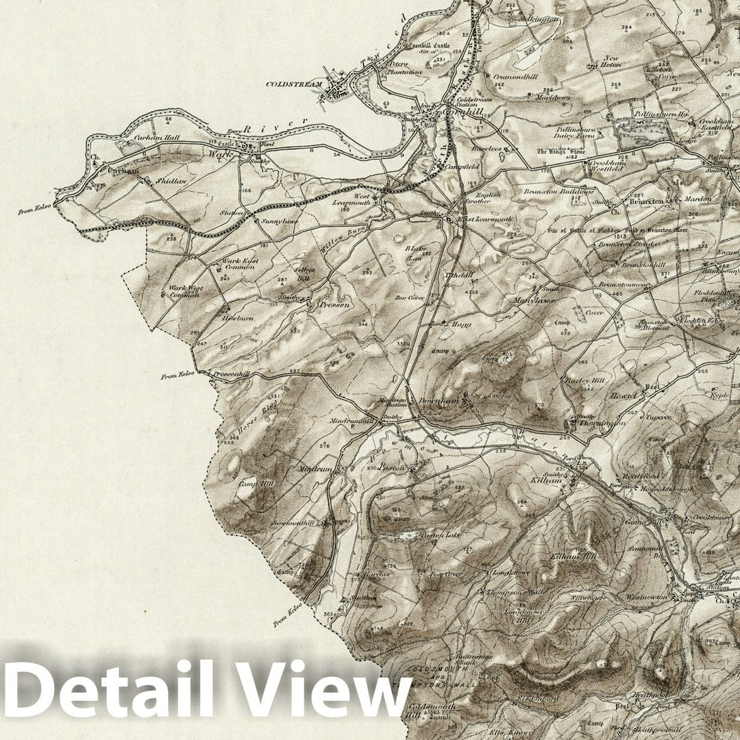 Historic Map : 3 Ford (Hills) 1897 - Vintage Wall Art