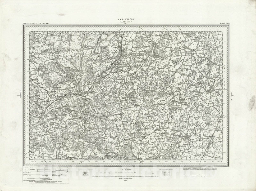 Historic Map : 301 Haslemere 1896 - Vintage Wall Art