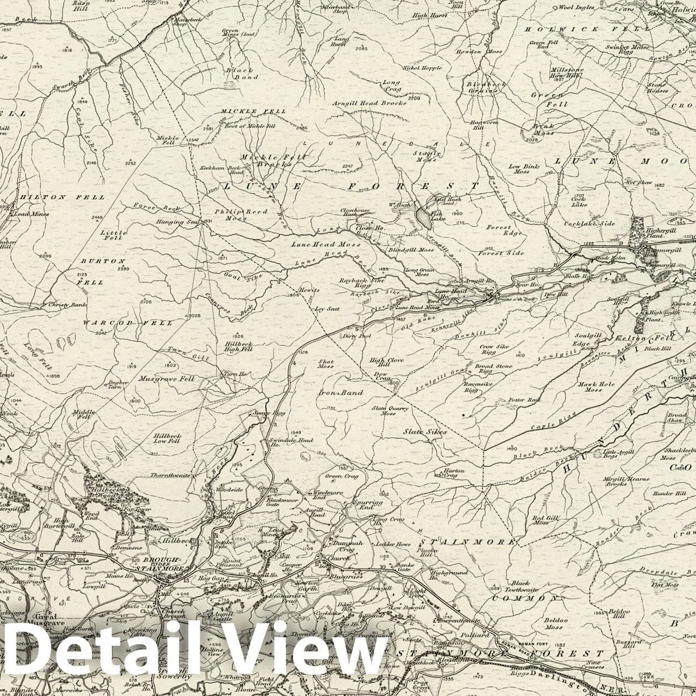 Historic Map : 31 Brough under Stainmore 1897 - Vintage Wall Art