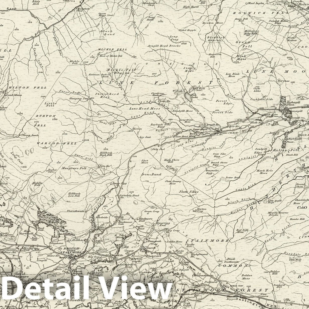 Historic Map : 31 Brough under Stainmore 1897 - Vintage Wall Art