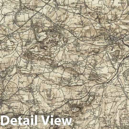 Historic Map : 312 Yeovil (Hills) 1898 - Vintage Wall Art