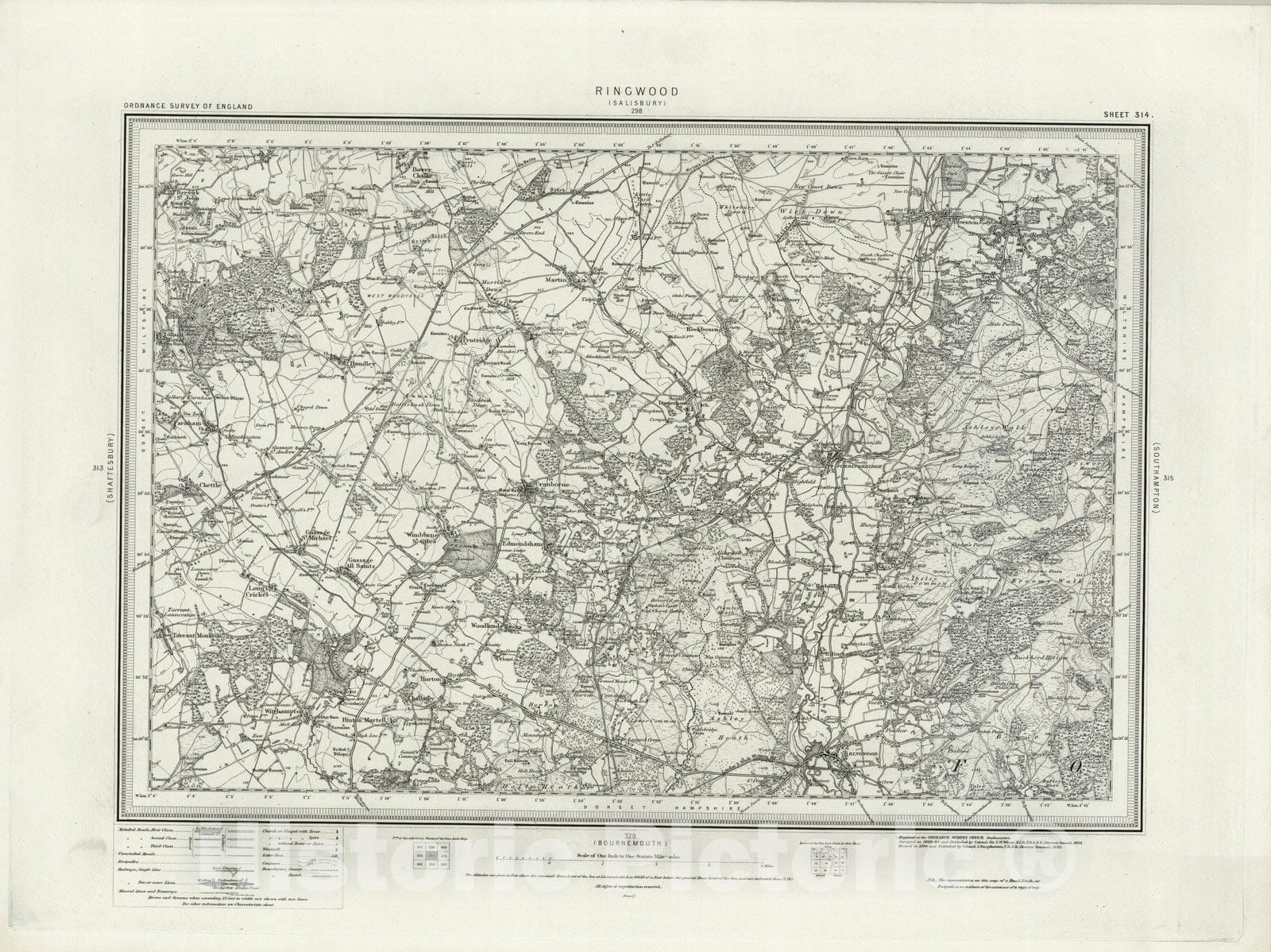 Historic Map : 314 Ringwood 1895 - Vintage Wall Art