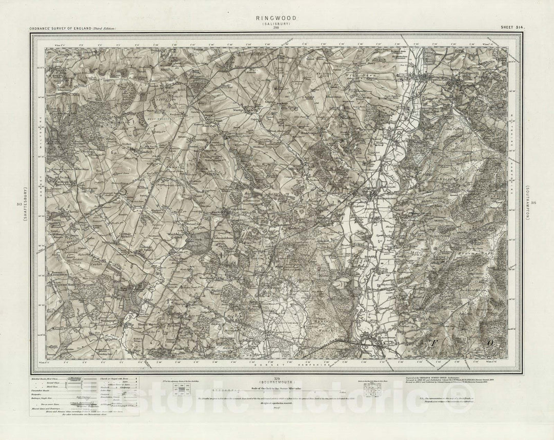 Historic Map : 314 Ringwood (Hills) 1904 - Vintage Wall Art