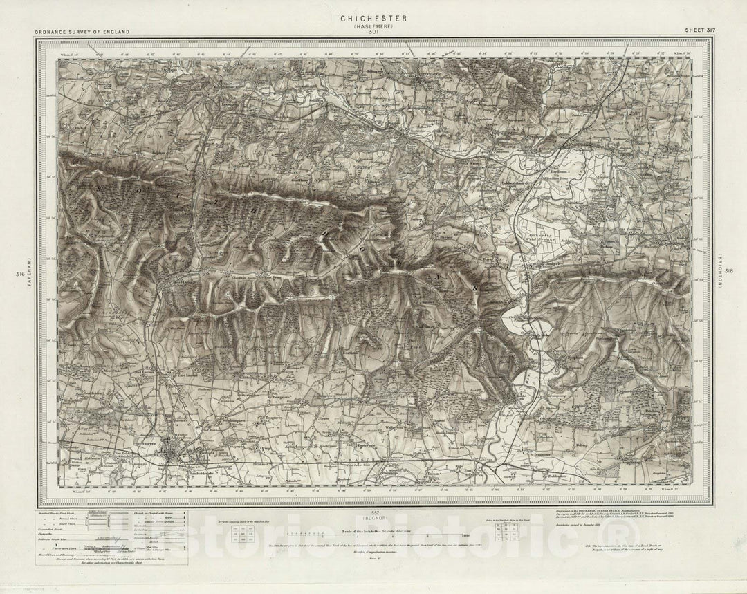 Historic Map : 317 Chichester (Hills) 1895 - Vintage Wall Art