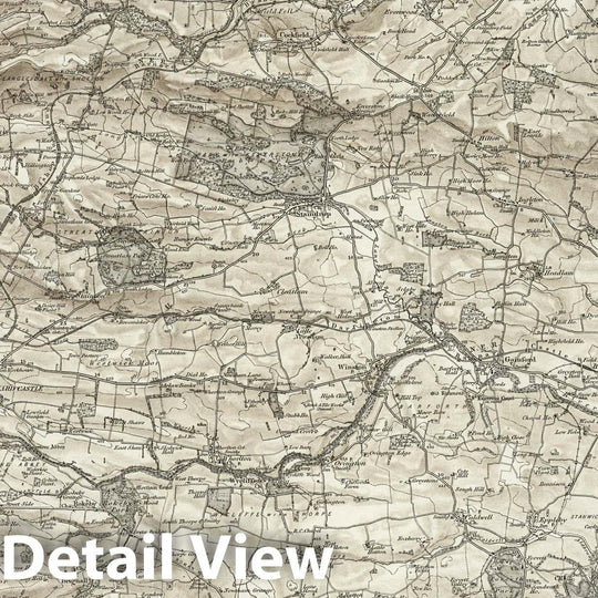 Historic Map : 32 Barnard Castle (Hills) 1897 - Vintage Wall Art
