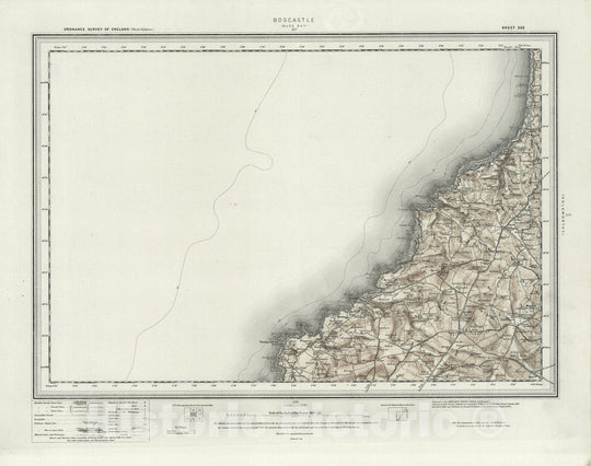Historic Map : 322 Boscastle (Hills) 1909 - Vintage Wall Art