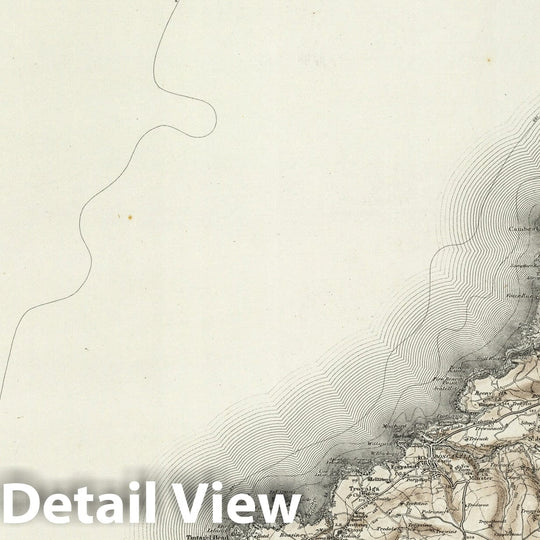 Historic Map : 322 Boscastle (Hills) 1909 - Vintage Wall Art