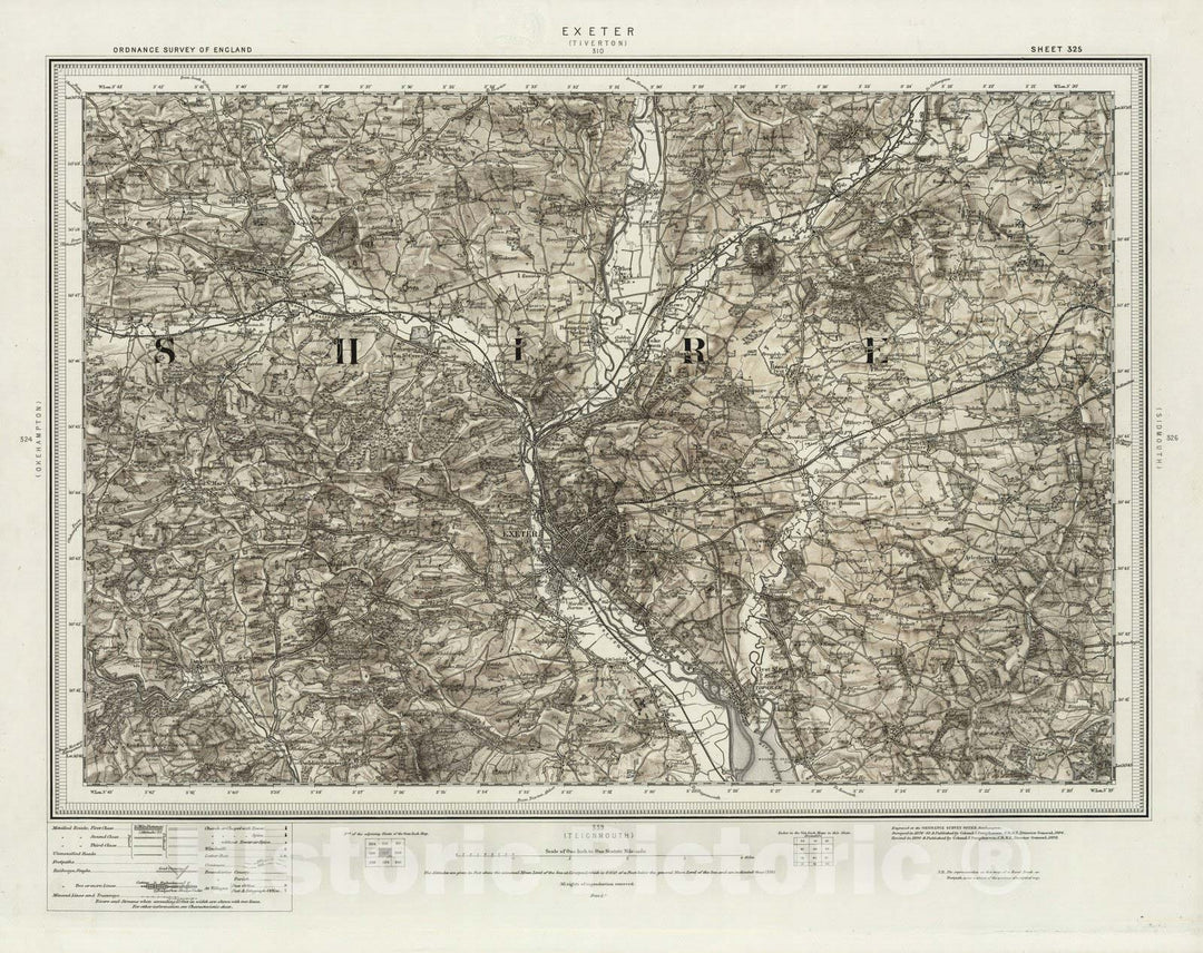 Historic Map : 325 Exeter (Hills) 1898 - Vintage Wall Art