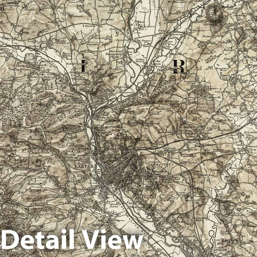 Historic Map : 325 Exeter (Hills) 1898 - Vintage Wall Art