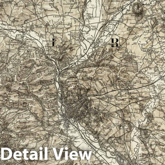 Historic Map : 325 Exeter (Hills) 1898 - Vintage Wall Art