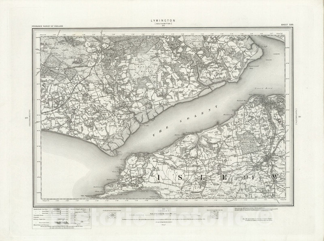 Historic Map : 330 Lymington 1895 - Vintage Wall Art