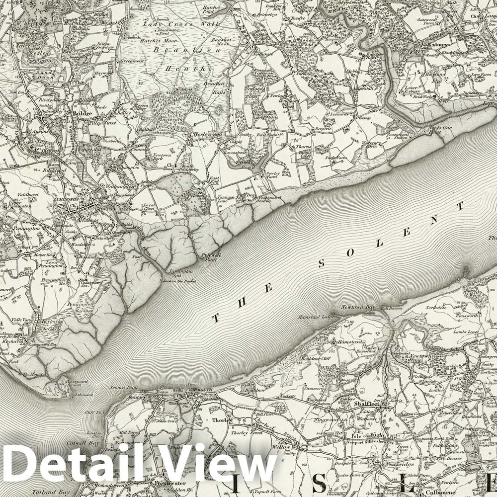 Historic Map : 330 Lymington 1895 - Vintage Wall Art