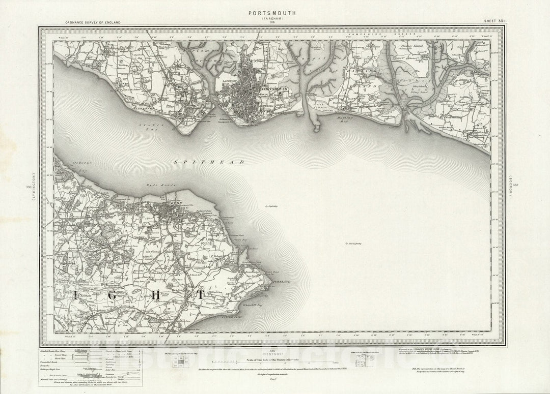 Historic Map : 331 Portsmouth 1895 - Vintage Wall Art