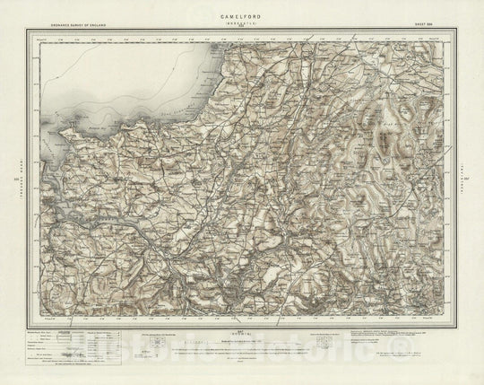 Historic Map : 336 Camelford (Hills) 1895 - Vintage Wall Art
