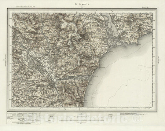 Historic Map : 339 Teignmouth (Hills) 1898 - Vintage Wall Art