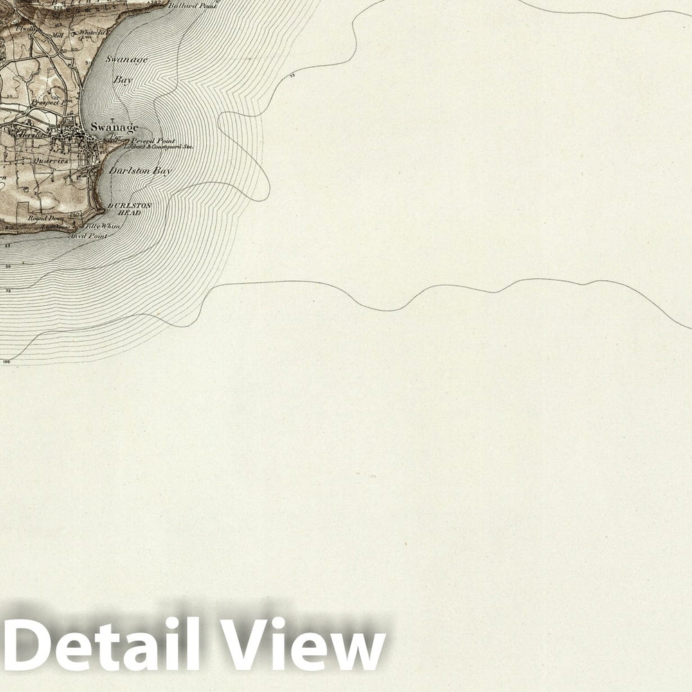 Historic Map : 343 Swanage (Hills) 1897 - Vintage Wall Art