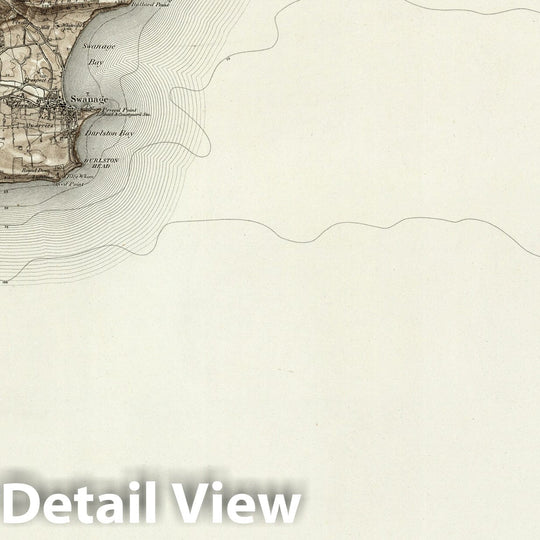 Historic Map : 343 Swanage (Hills) 1897 - Vintage Wall Art