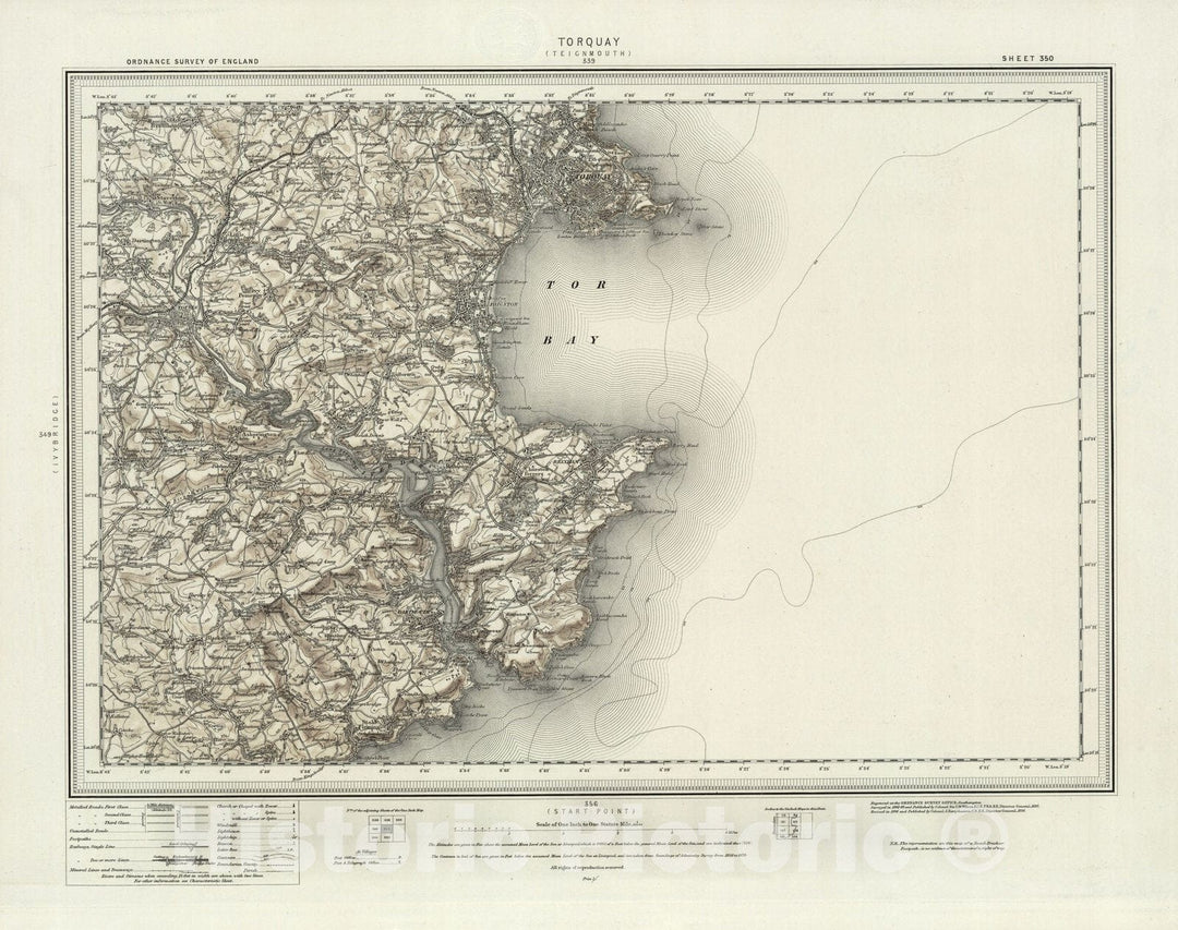 Historic Map : 350 Torquay (Hills) 1898 - Vintage Wall Art