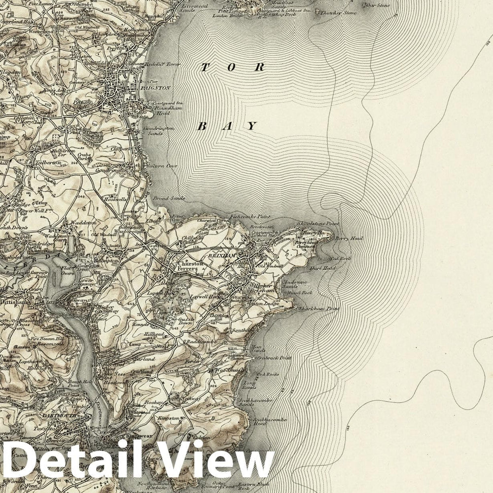 Historic Map : 350 Torquay (Hills) 1898 - Vintage Wall Art