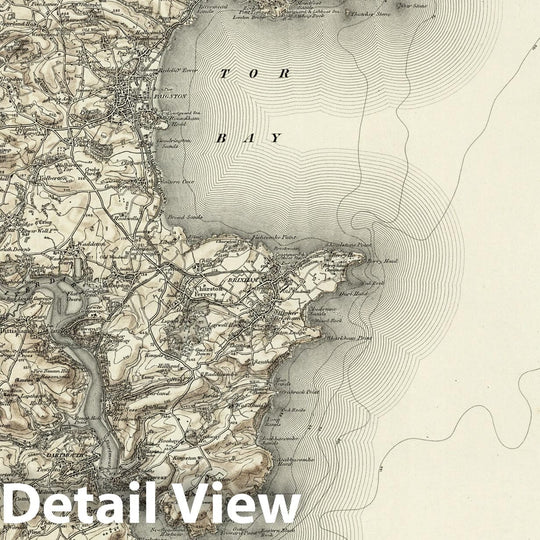 Historic Map : 350 Torquay (Hills) 1898 - Vintage Wall Art