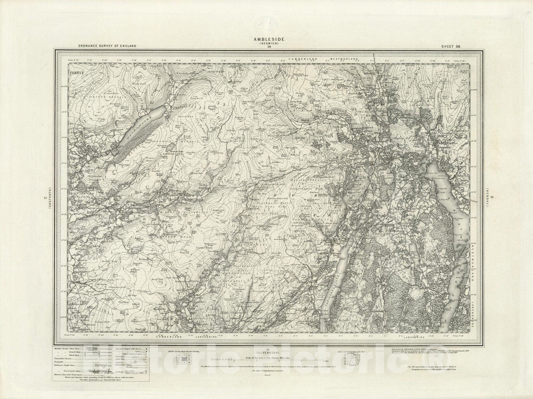 Historic Map : 38 Ambleside 1897 - Vintage Wall Art