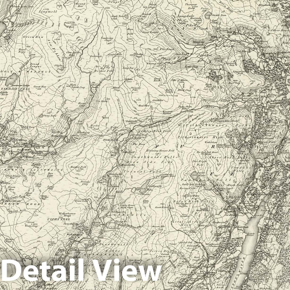 Historic Map : 38 Ambleside 1897 - Vintage Wall Art