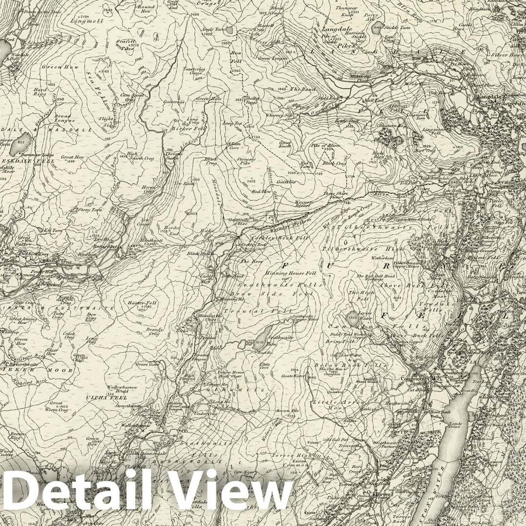 Historic Map : 38 Ambleside 1897 - Vintage Wall Art
