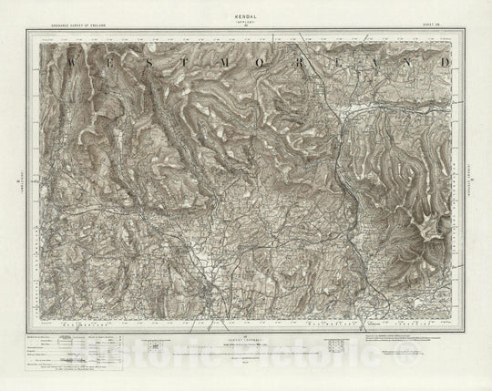 Historic Map : 39 Kendal (Hills) 1898 - Vintage Wall Art