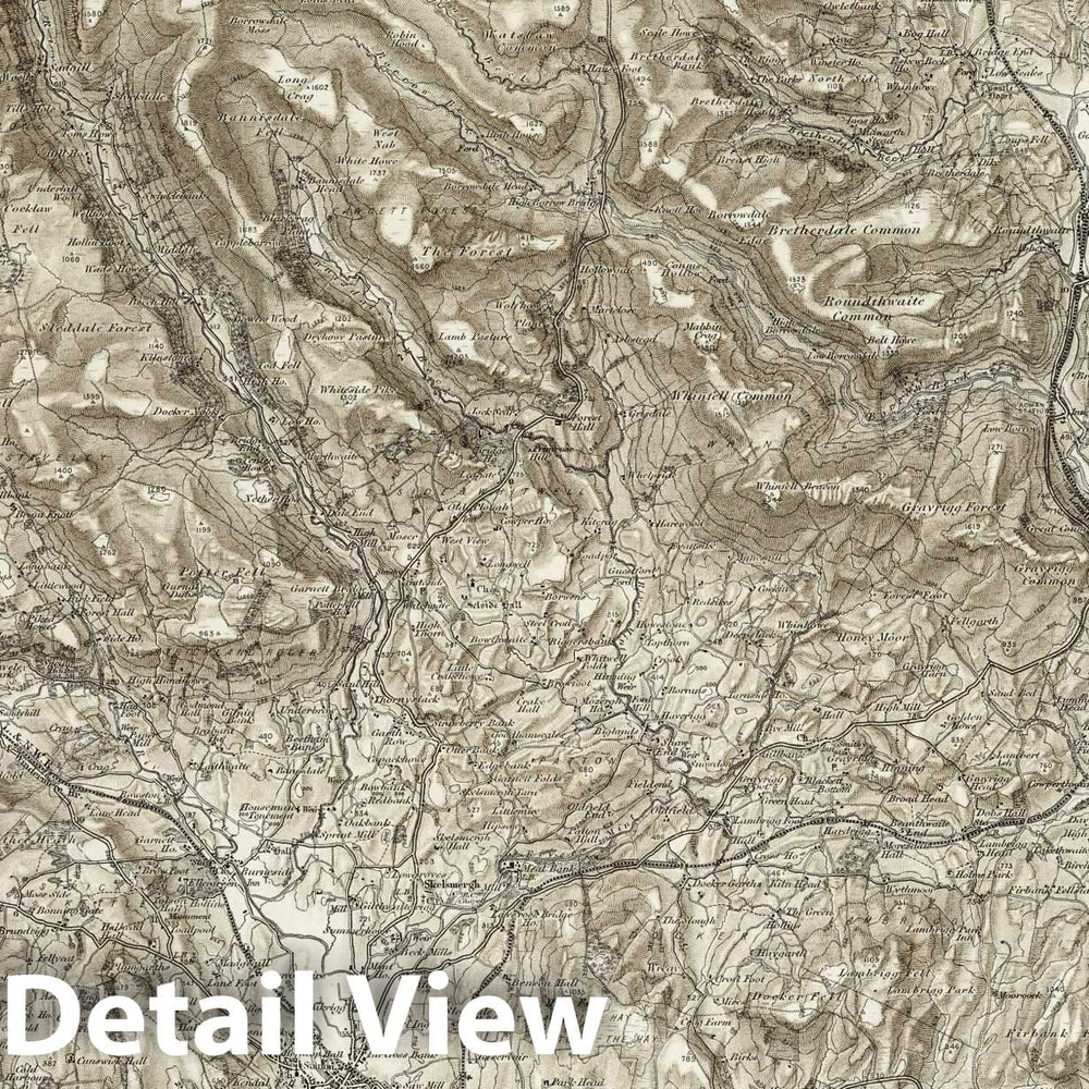 Historic Map : 39 Kendal (Hills) 1898 - Vintage Wall Art