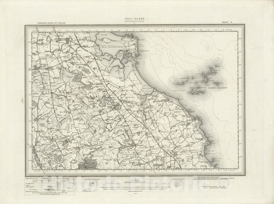 Historic Map : 4 Holy Island 1897 - Vintage Wall Art