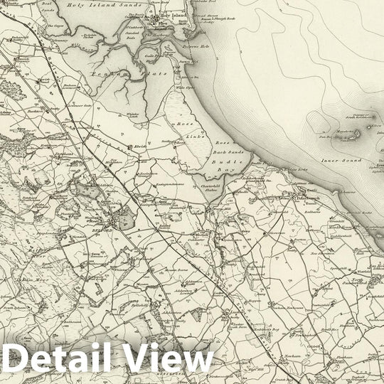 Historic Map : 4 Holy Island 1897 - Vintage Wall Art