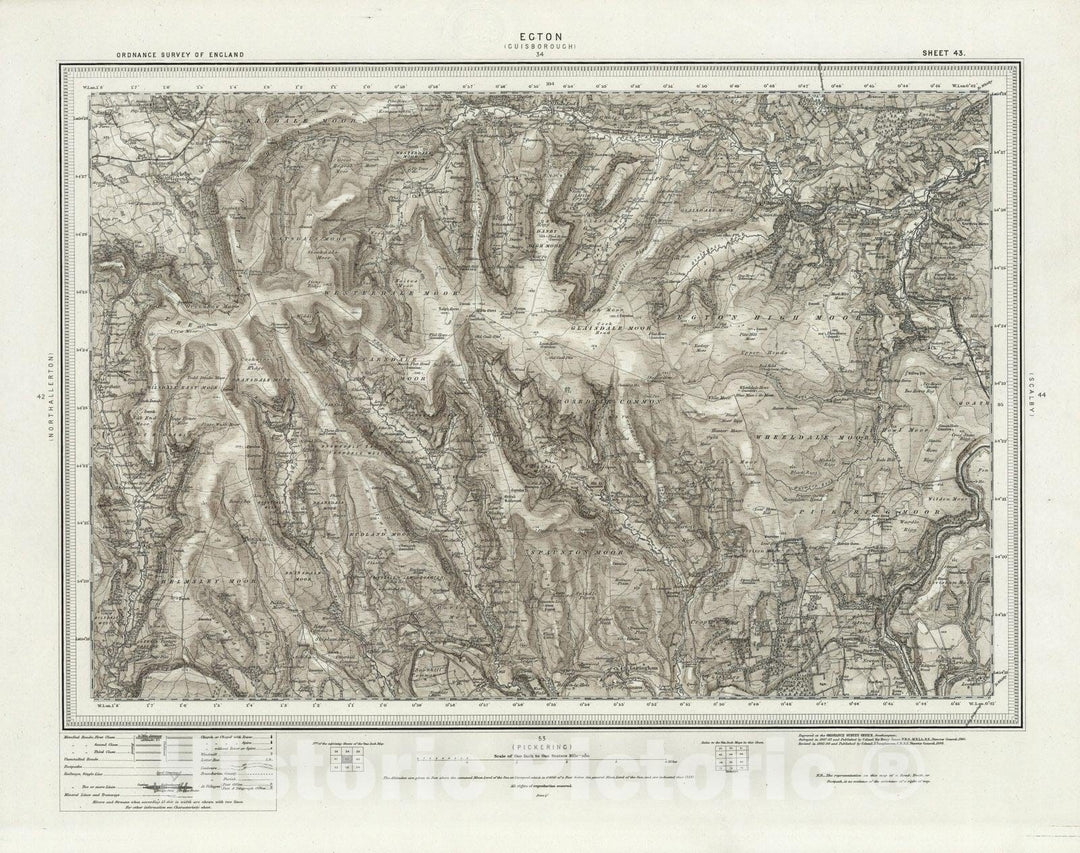 Historic Map : 43 Egton (Hills) 1898 - Vintage Wall Art