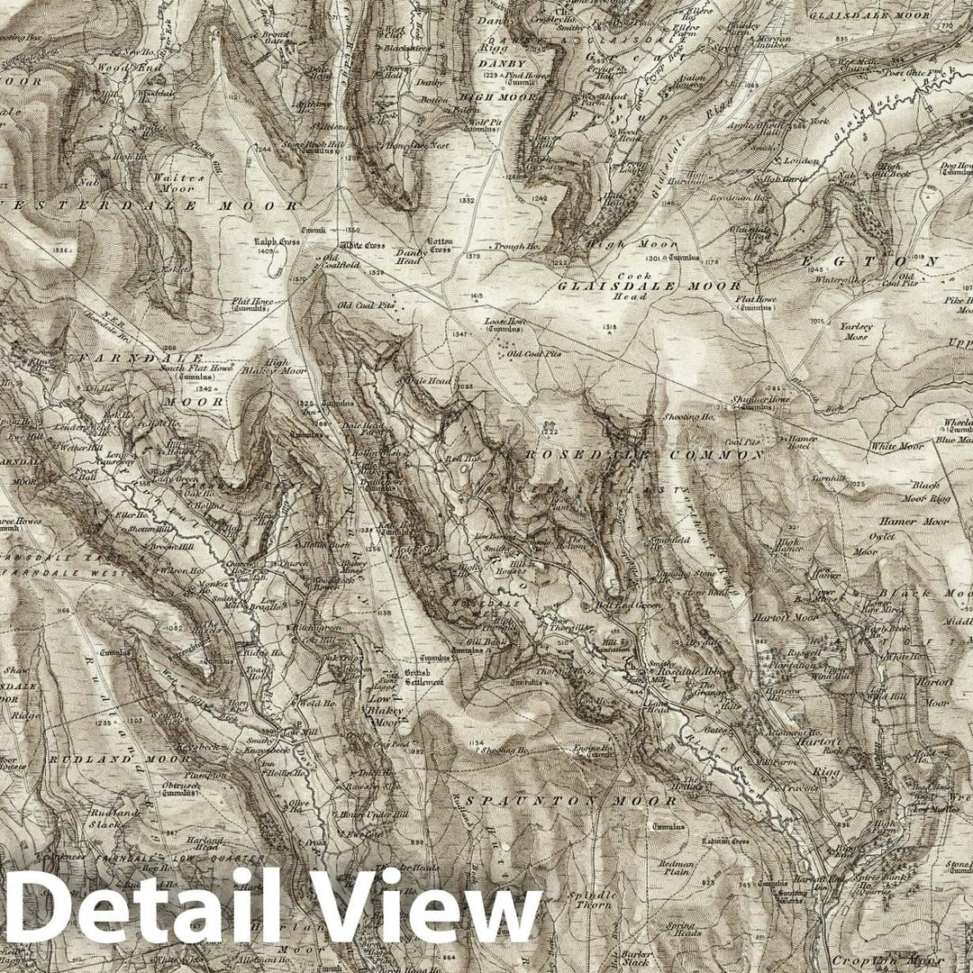 Historic Map : 43 Egton (Hills) 1898 - Vintage Wall Art