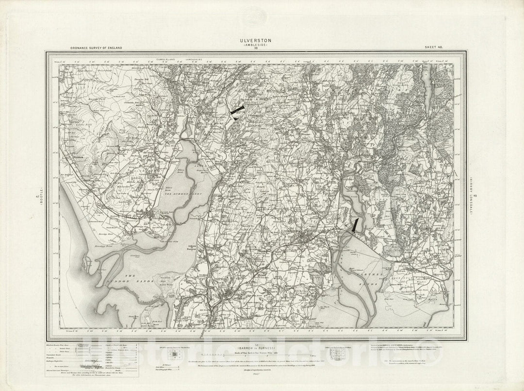 Historic Map : 48 Ulverston 1898 - Vintage Wall Art