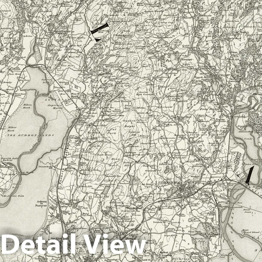 Historic Map : 48 Ulverston 1898 - Vintage Wall Art