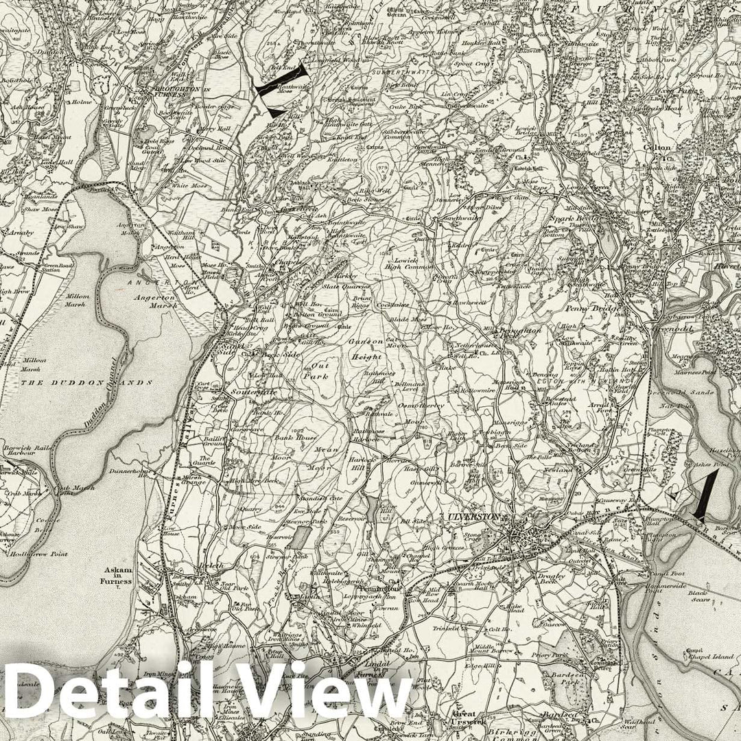 Historic Map : 48 Ulverston 1898 - Vintage Wall Art