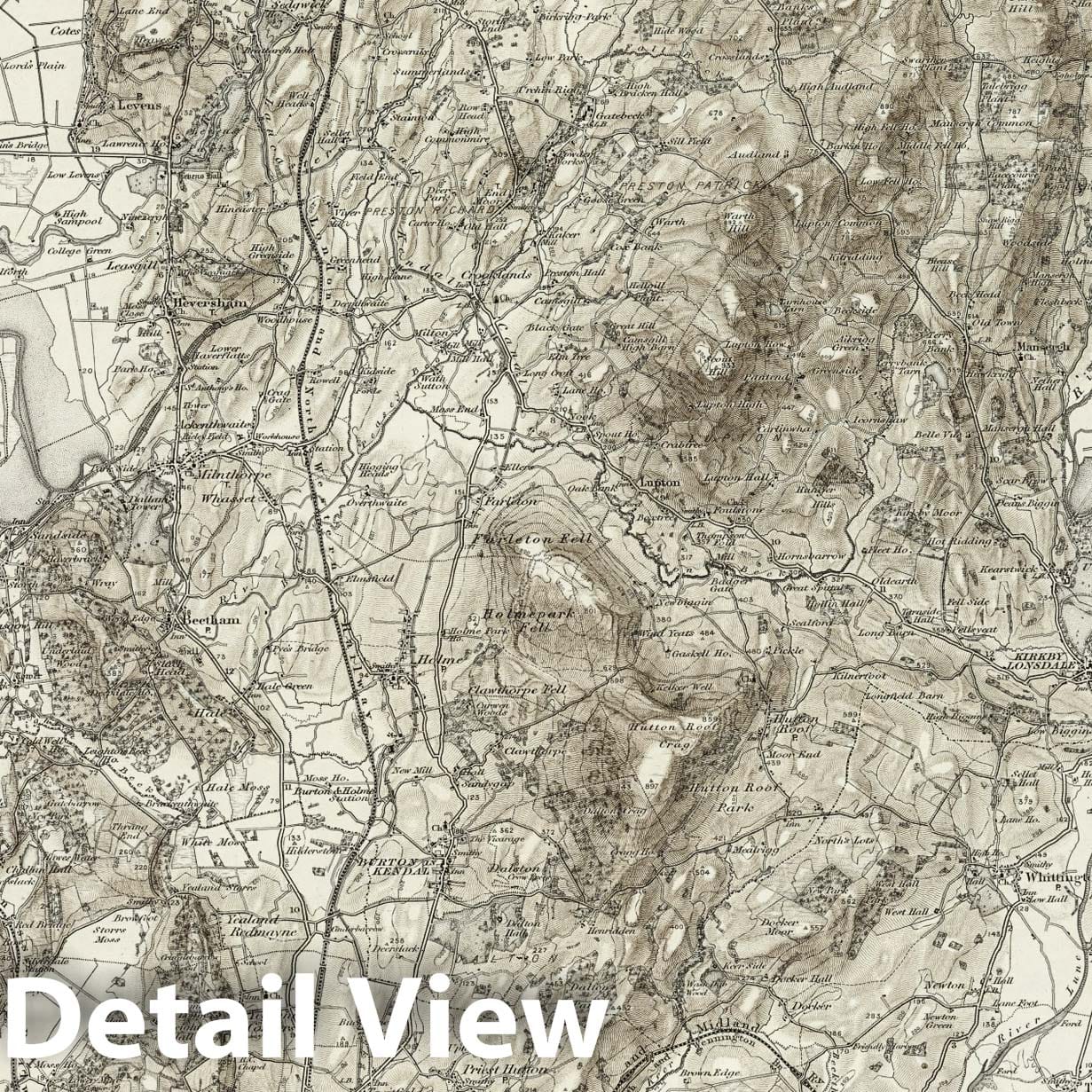 Historic Map : 49 Kirkby Lonsdale (Hills) 1898 - Vintage Wall Art
