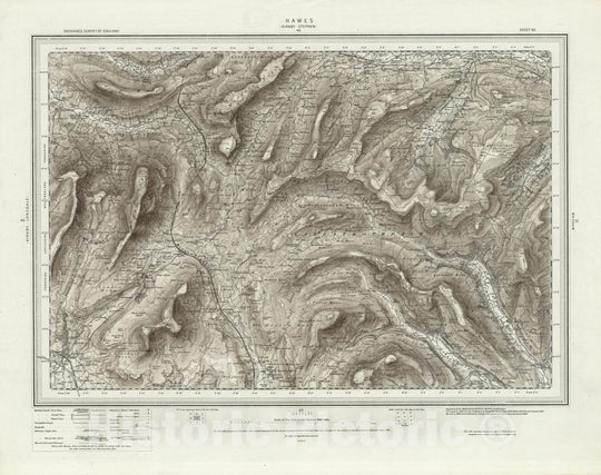 Historic Map : 50 Hawes (Hills) 1898 - Vintage Wall Art