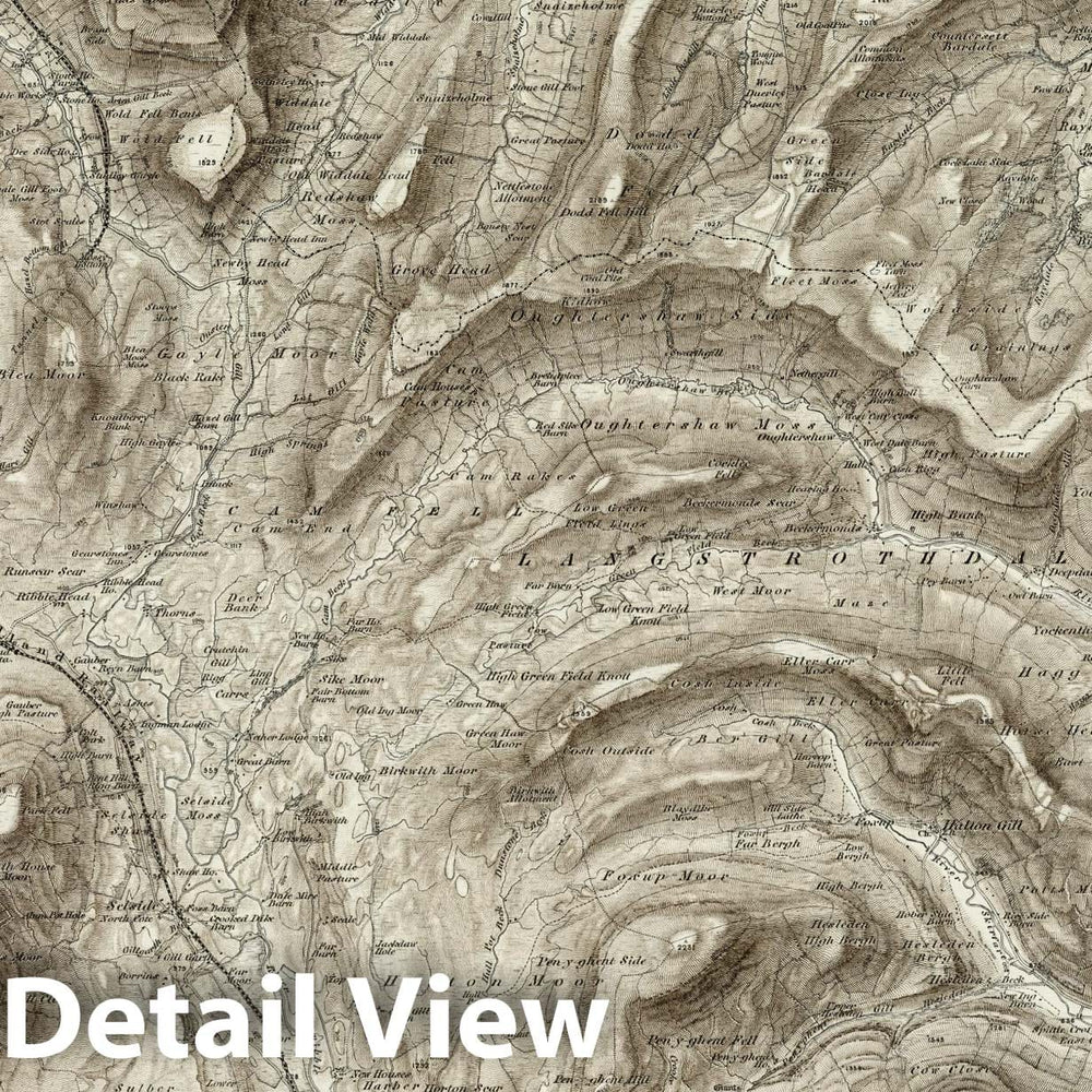Historic Map : 50 Hawes (Hills) 1898 - Vintage Wall Art