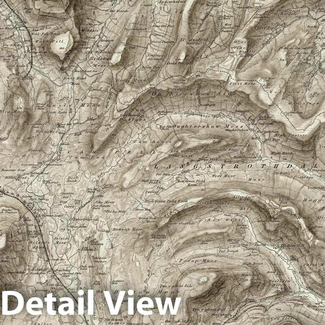 Historic Map : 50 Hawes (Hills) 1898 - Vintage Wall Art