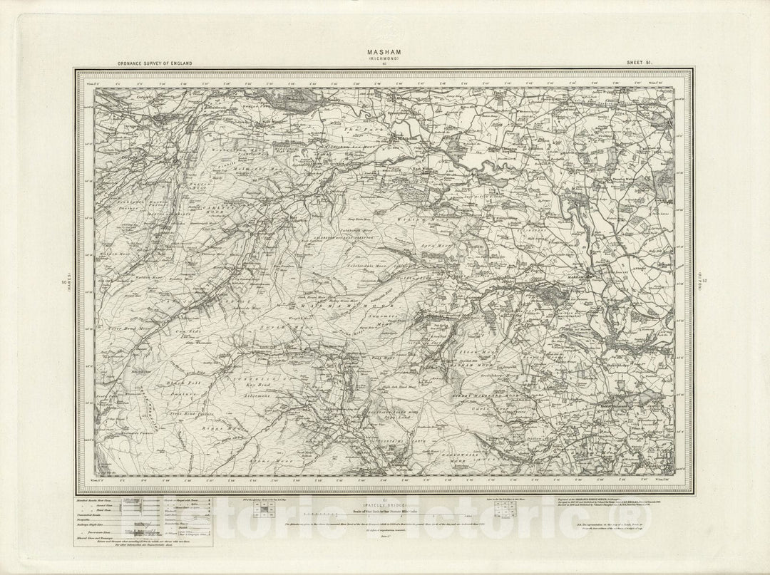Historic Map : 51 Masham 1897 - Vintage Wall Art