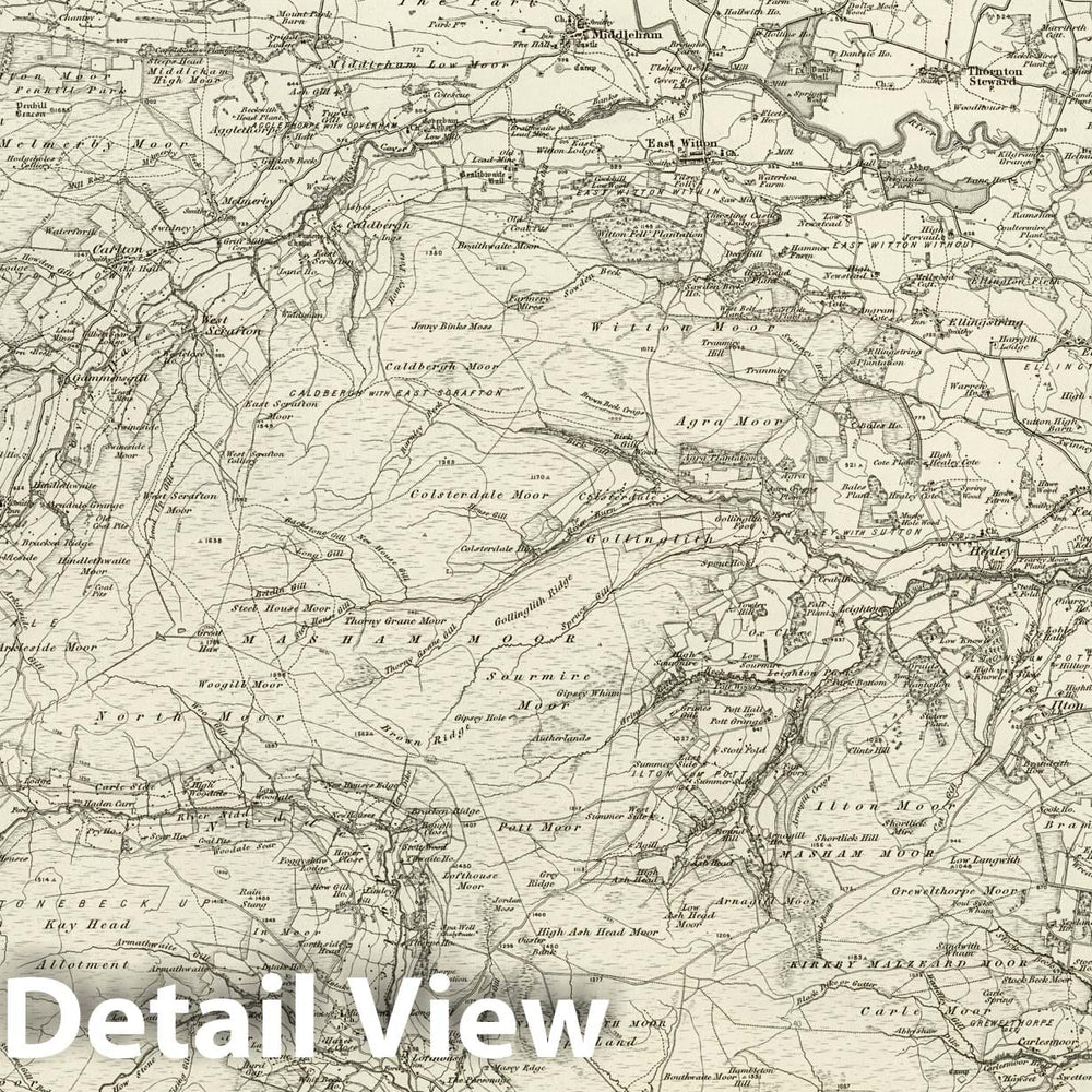 Historic Map : 51 Masham 1897 - Vintage Wall Art
