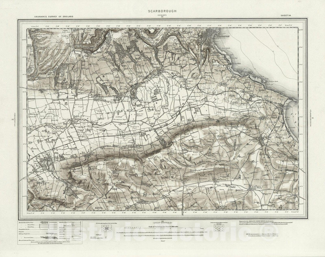 Historic Map : 54 Scarborough (Hills) 1898 - Vintage Wall Art