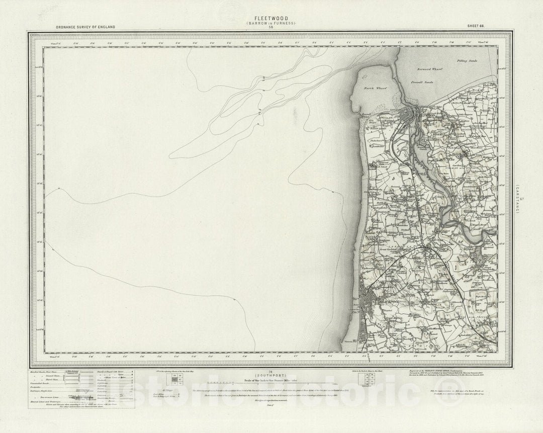 Historic Map : 66 Fleetwood (Hills) 1897 - Vintage Wall Art