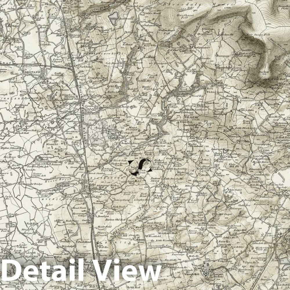 Historic Wall Map : 67 Garstang (Hills) 1898 - Vintage Wall Art